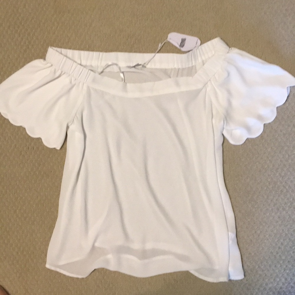 Off the shoulder scalloped blouse